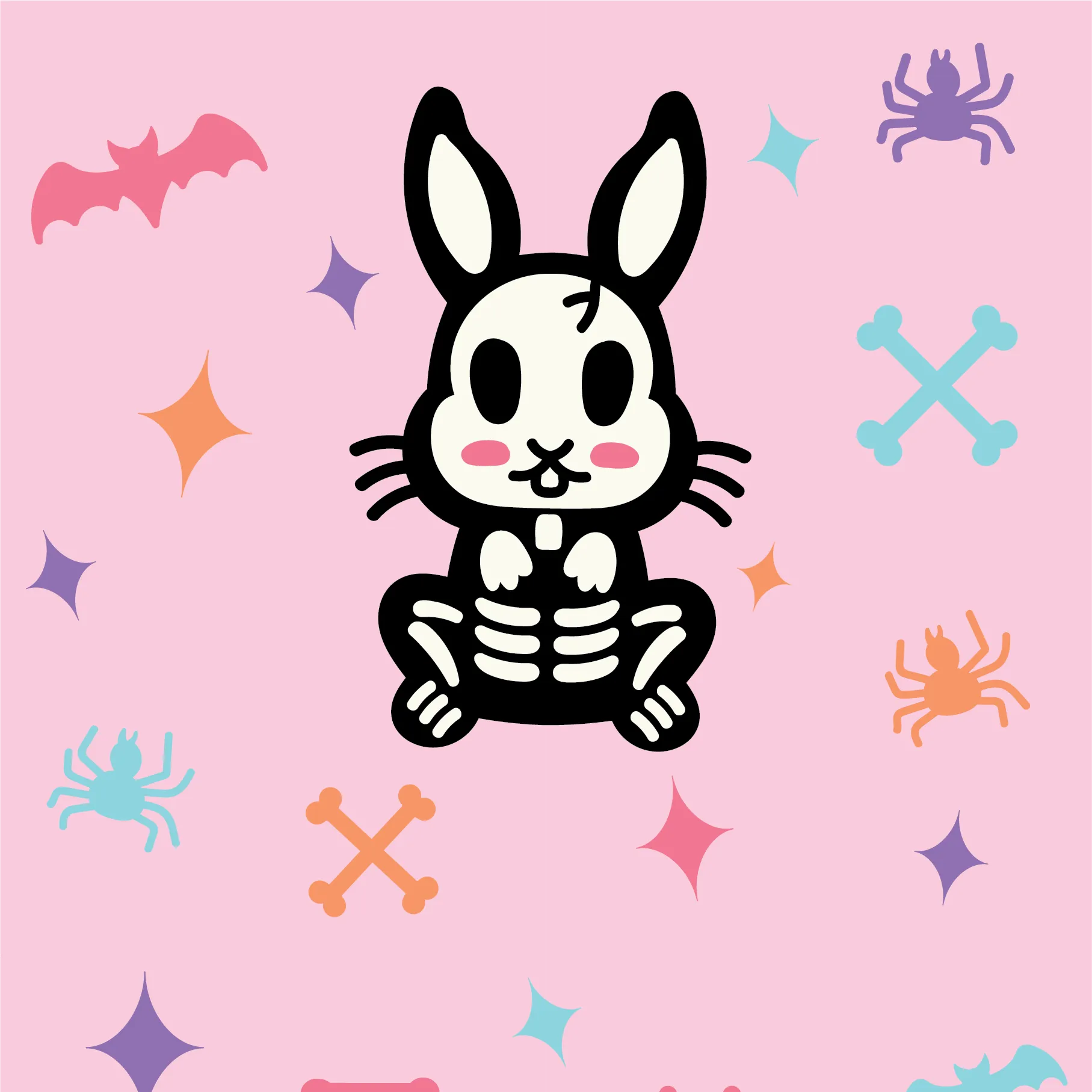 Skelly Bunny Crew Socks