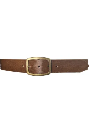 Streets Ahead Leather Belt with Brass Buckle 52344 | Chocolate