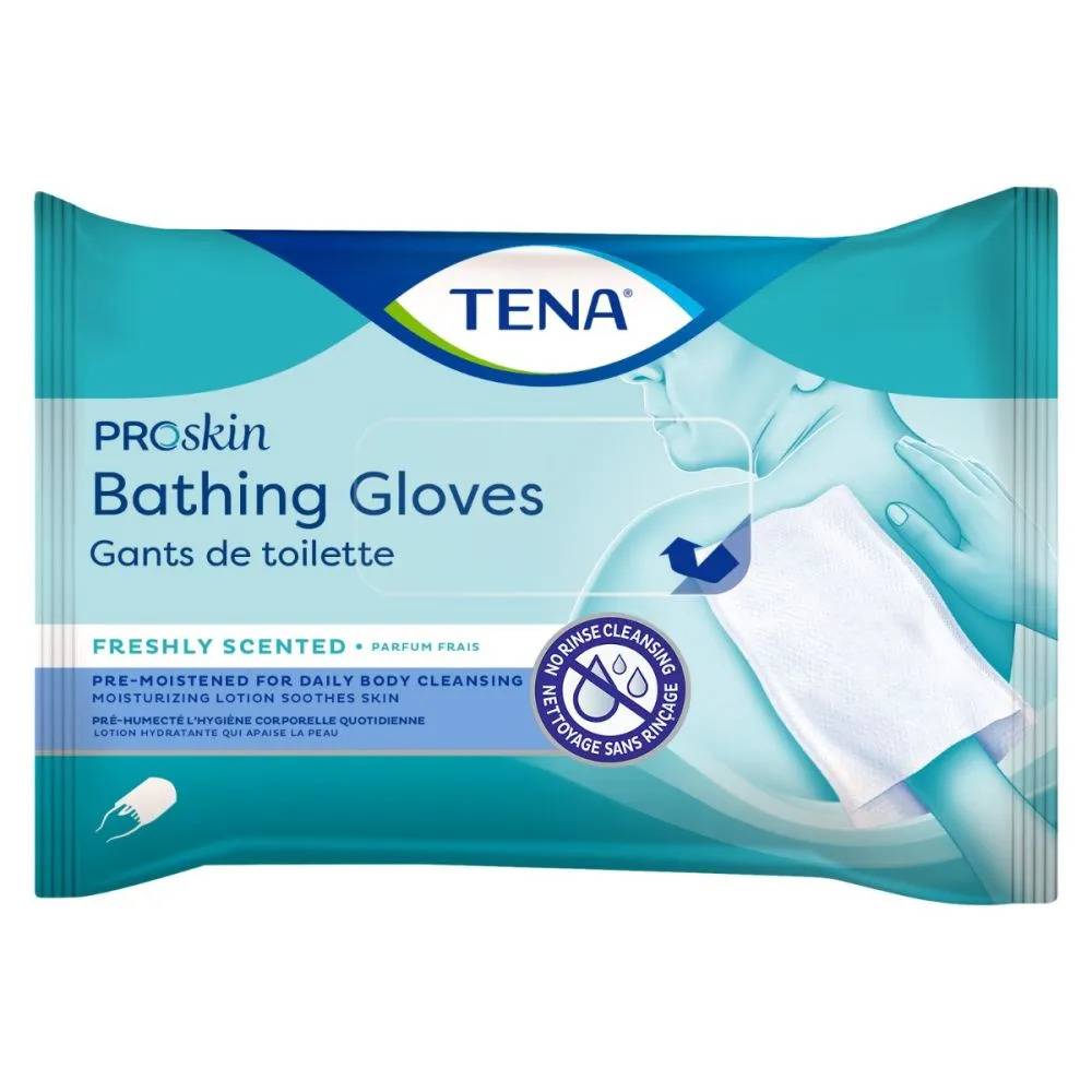 TENA ProSkin Rinse-Free Bathing Glove, Soft Packs