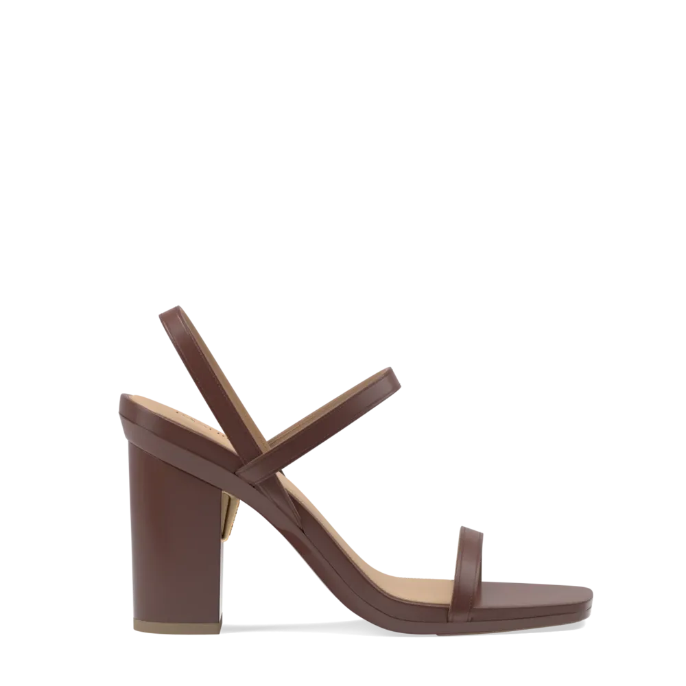 The Slingback Miranda - Walnut   Block Heel Kit 4 Walnut-FINAL SALE