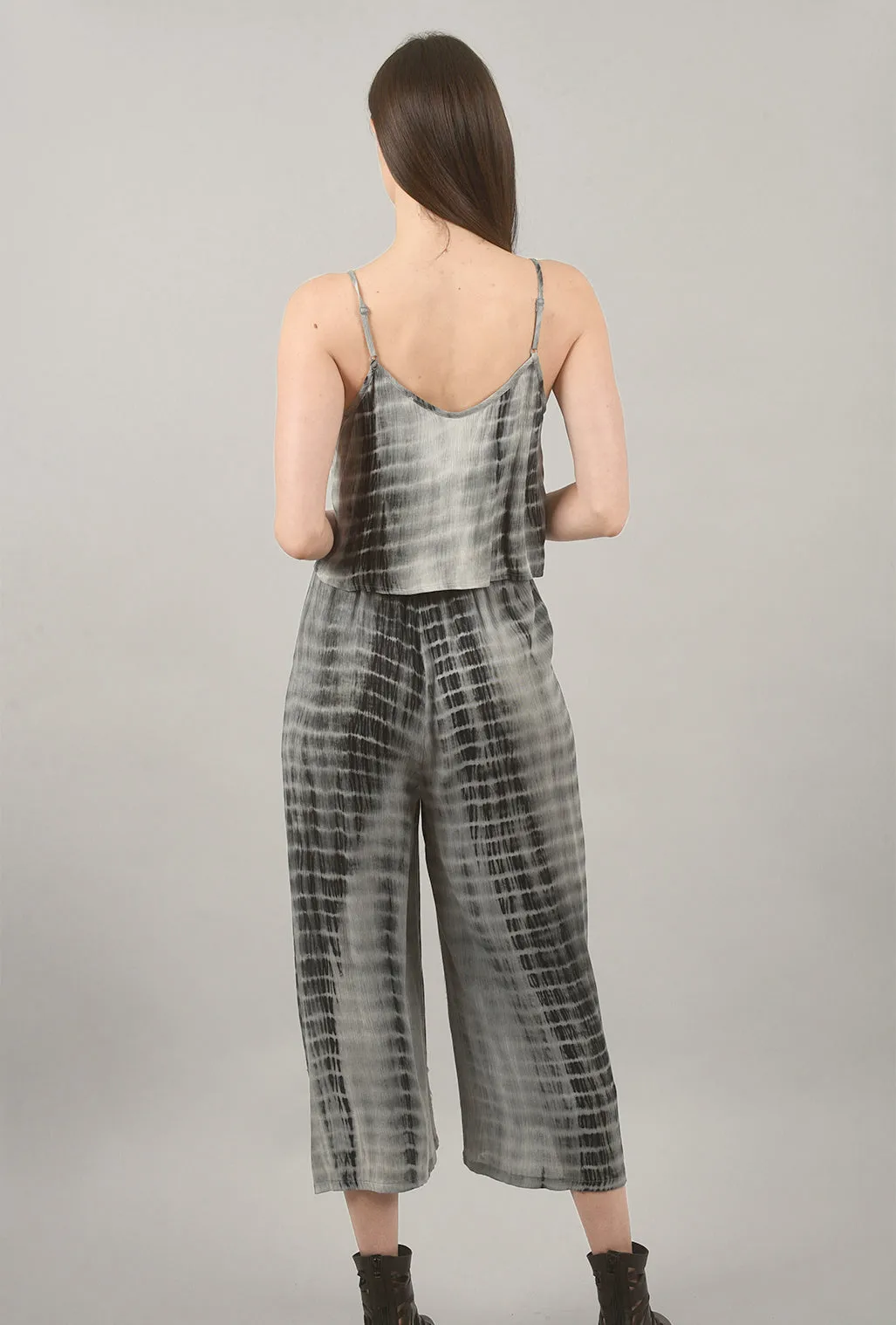 Tie-Front Cami Jumpsuit, Smoke