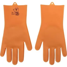 Vigar Pets Club Dog Washing Gloves 2 Pack Orange