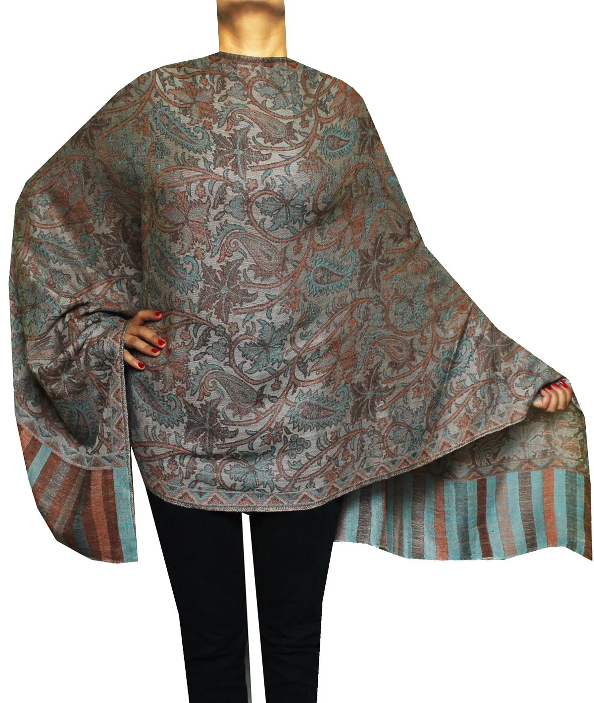 Women's Paisley Scarves Shawl Wool India Clothing (80 x 28 inches)