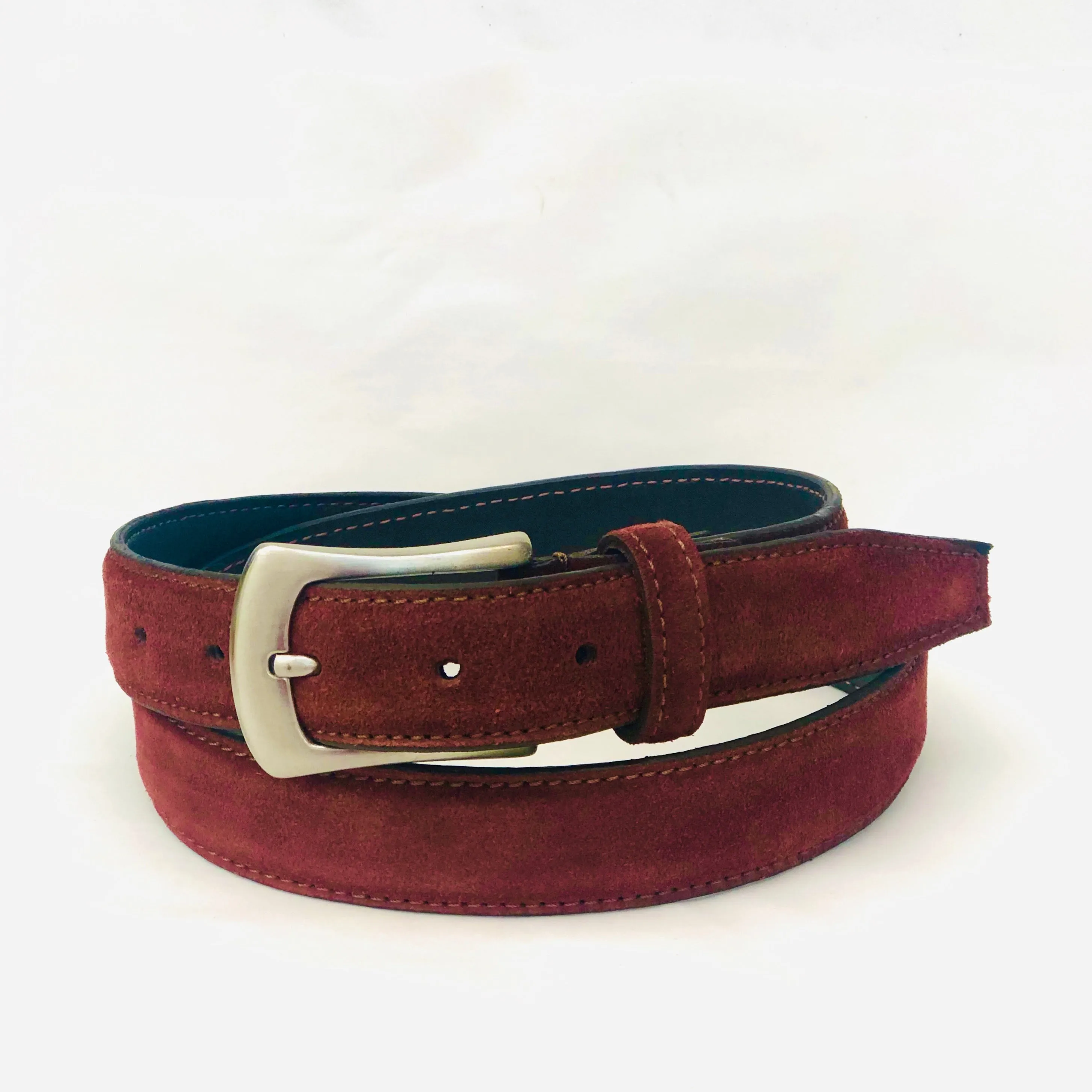 Women's Suede Leather Belt #BL36-Chocolate Brown